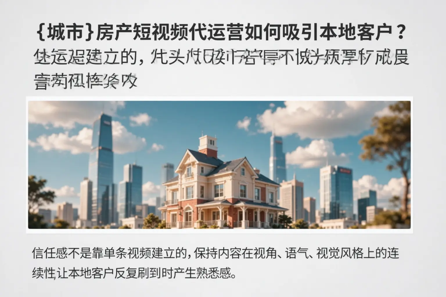 大余房产短视频代运营如何吸引本地客户?
